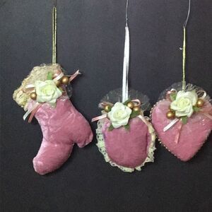 Ornaments set of three plush ornaments